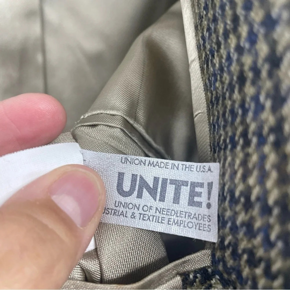 Vintage  Brooks Brothers Union Made USA houndstooth wool sport coat 44 - Picture 6 of 9